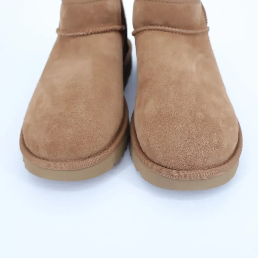 UGG Classic Ultra Mini Ankle Boot Chestnut NIB Sheepskin Winter Boot Women's 10